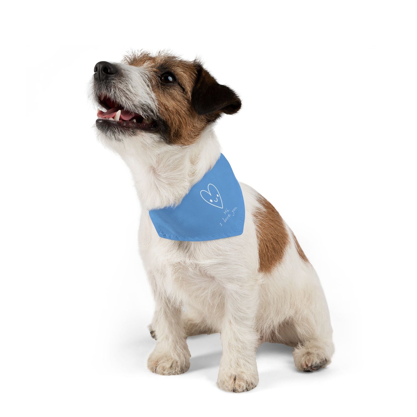 Hi. I Love You. White Clip-On Pet Bandana Collar