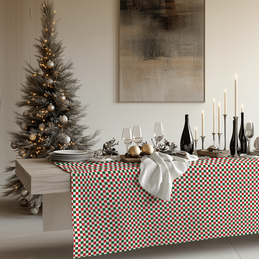 Christmas Checkered Square/Rectangle Tablecloths