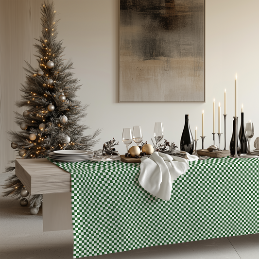 Green Checkered Square/Rectangle Tablecloths