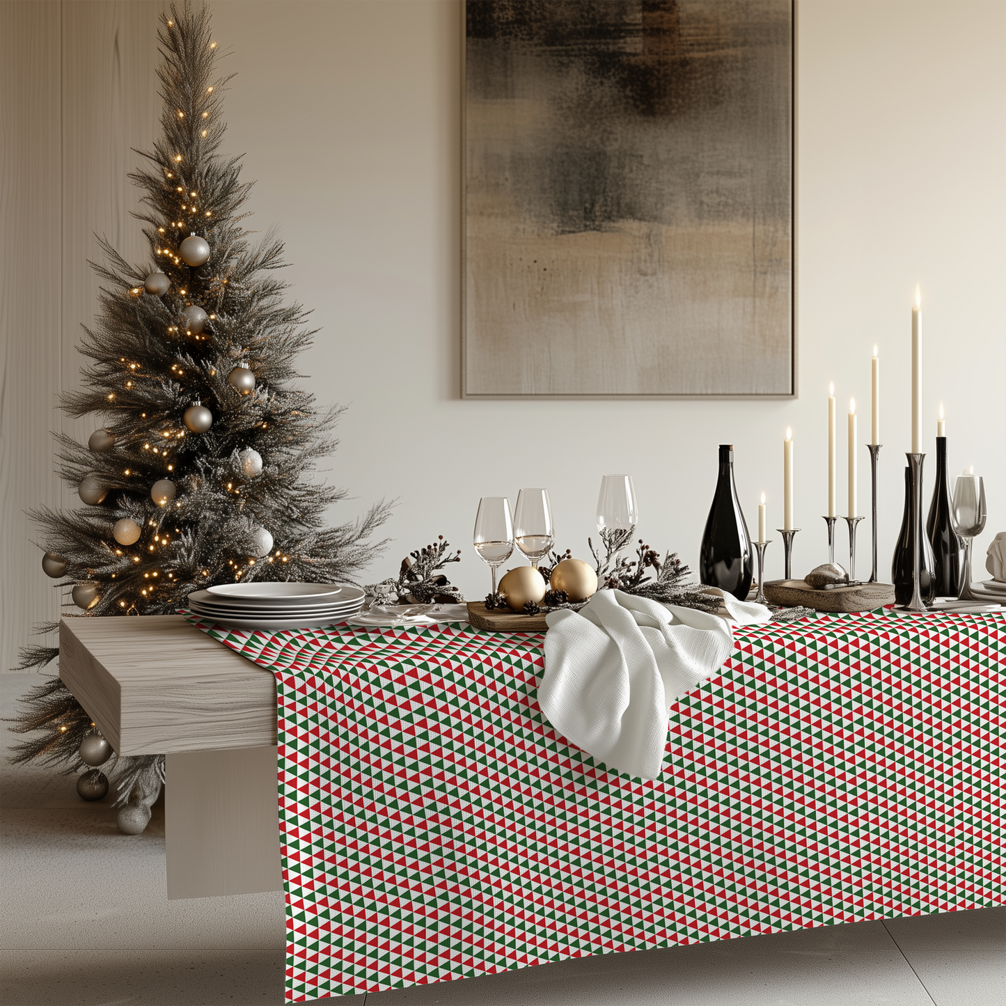 Christmas Triangle Party Square/Rectangle Tablecloths