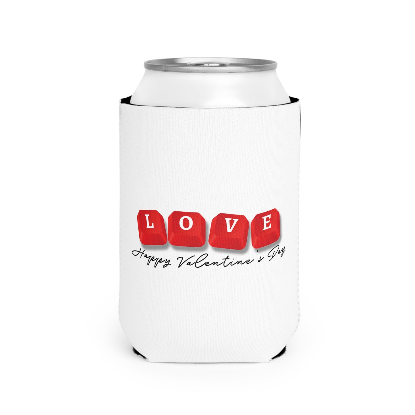 Happy Valentine's LOVE Key Caps Valentines Texas Flag Personalize Custom Name Can Cooler Sleeve