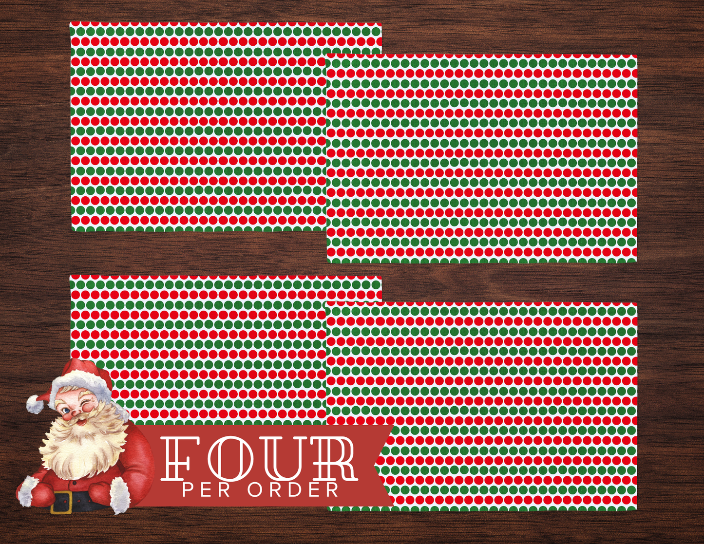 Red & Green Polka Dot Polyester Placemats | Christmas Holiday Dining Décor, Festive Farmhouse Washable Table Mat Set