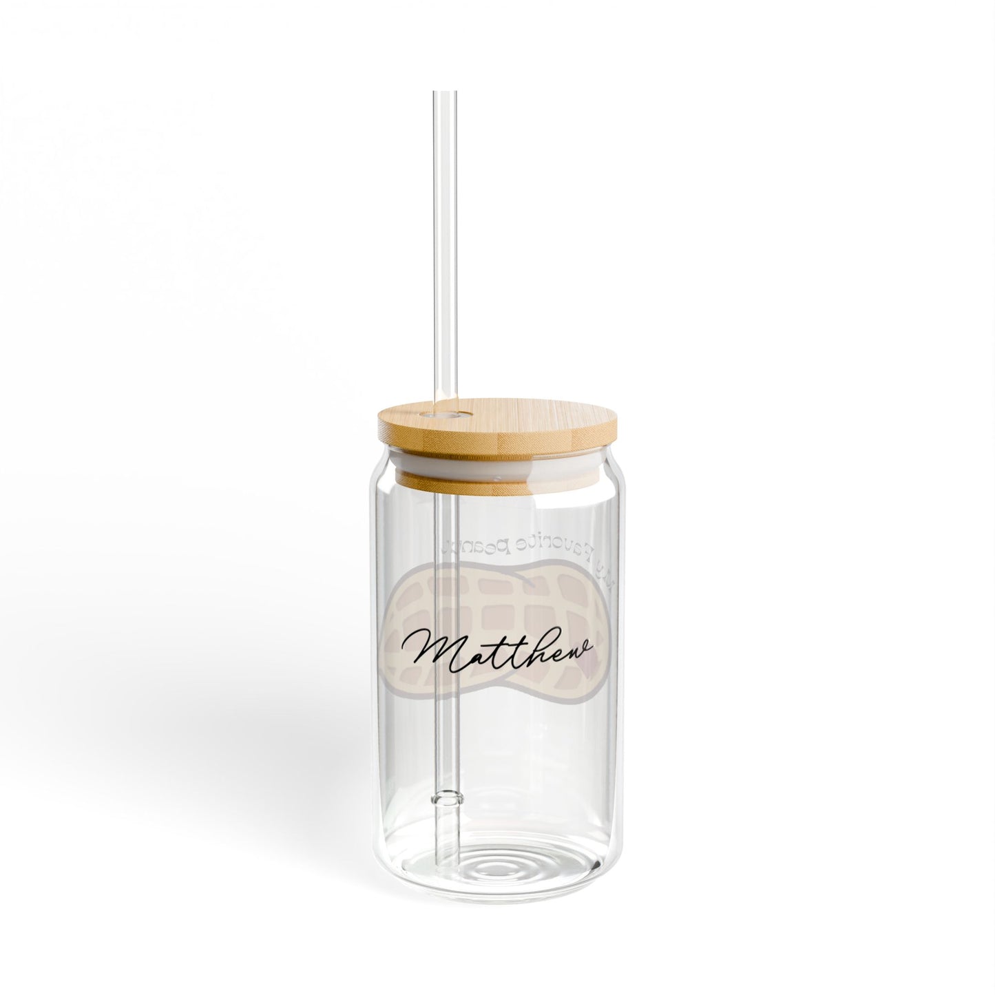 My Favorite Peanut Valentines Personalizable Custom Name Sipper Glass, 16oz