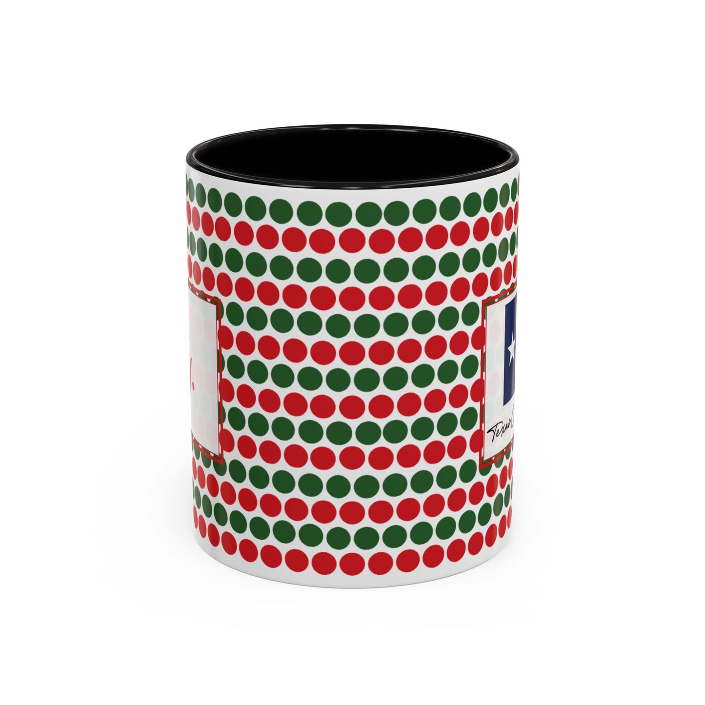 Joy- Christmas Polka Dot Personalizable Christmas Ceramic Mug (11oz, 15 oz)