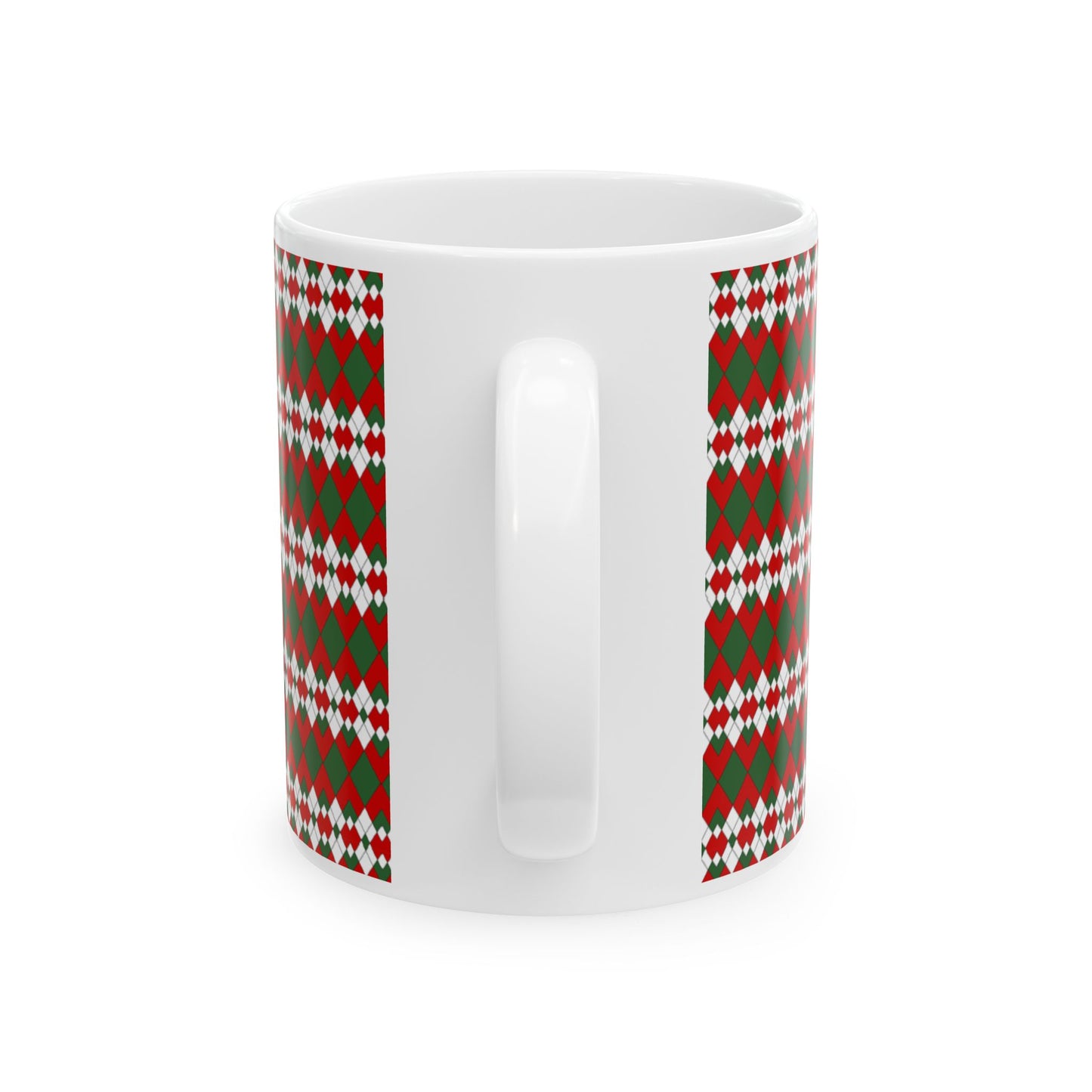 Christmas Extra Argyle Ceramic Mug, (11oz, 15oz)