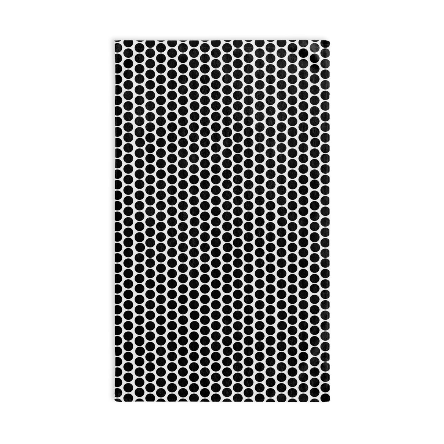 Black Polka Dot Holiday Hand Towel | Soft Cotton Back, Polyester Front, Festive Home Décor