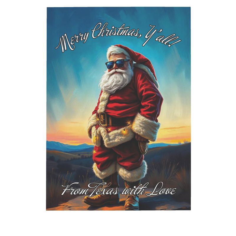 Merry Christmas, Y'all! Texas Santa Postcard (4)