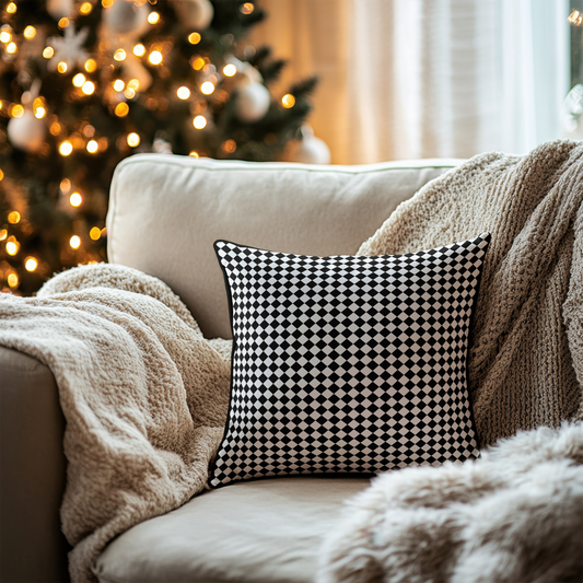 Black Argyle Cushion