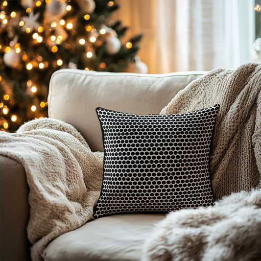 Black Polka Dot Cushion