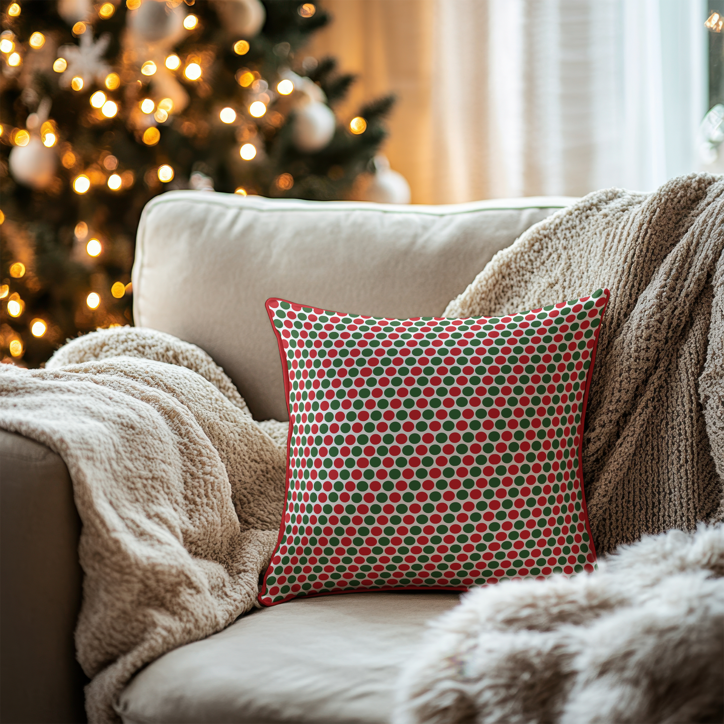 Christmas Polka Dot Party Cushion