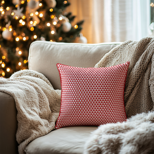 Red Triangles Cushion