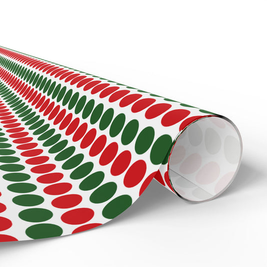 Christmas Polka Dot Stripes Wrapping Paper