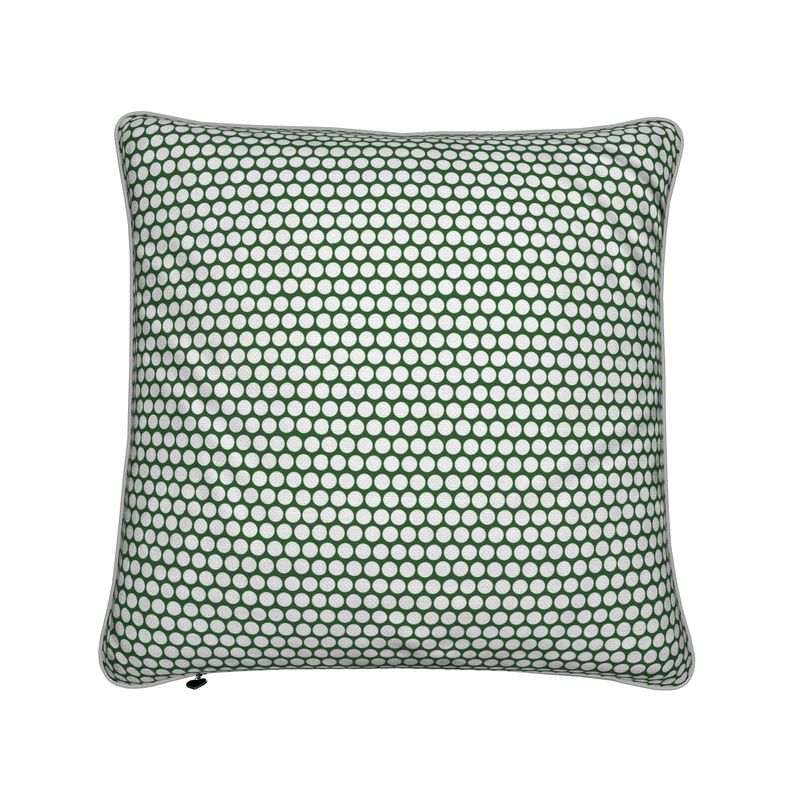 Green & White Polka Dot Reversible Cushion