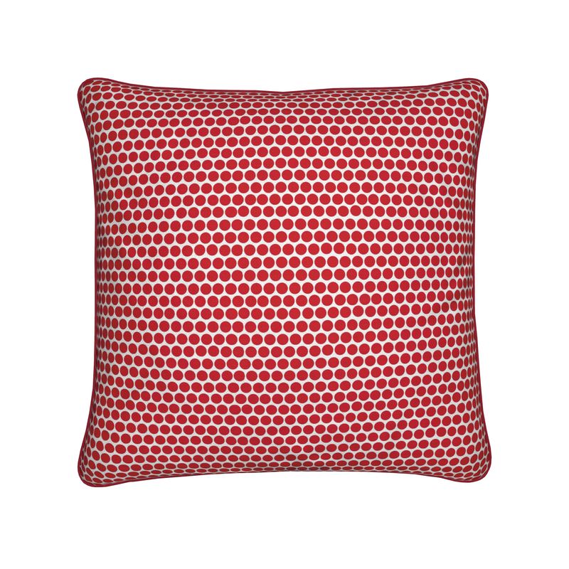 Red & White Polka Dots Reversible Cushion