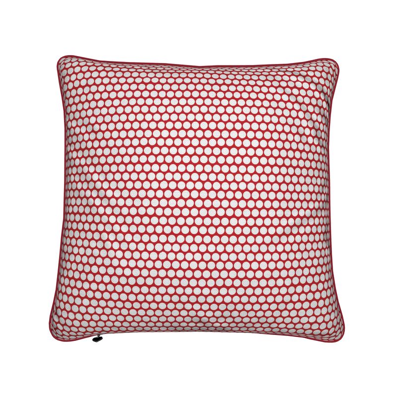 Red & White Polka Dots Reversible Cushion