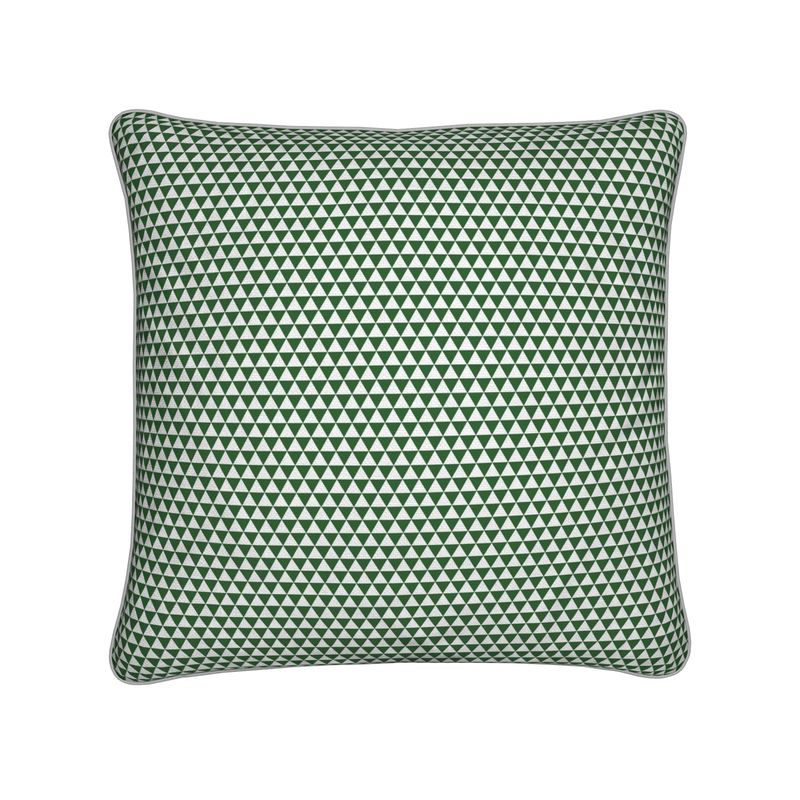 Green Triangles Cushion