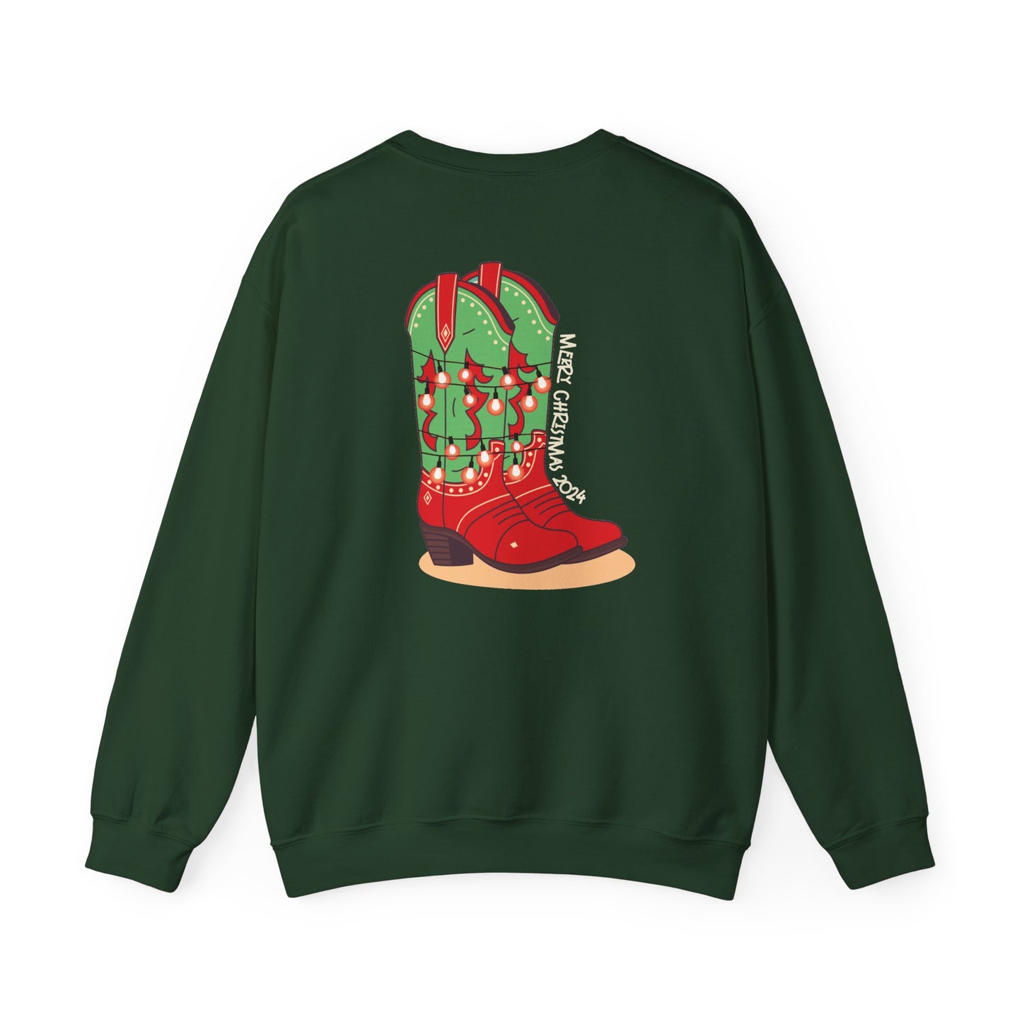 Dasher- Christmas Cowboy Boots Unisex Heavy Blend™ Crewneck Sweatshirt