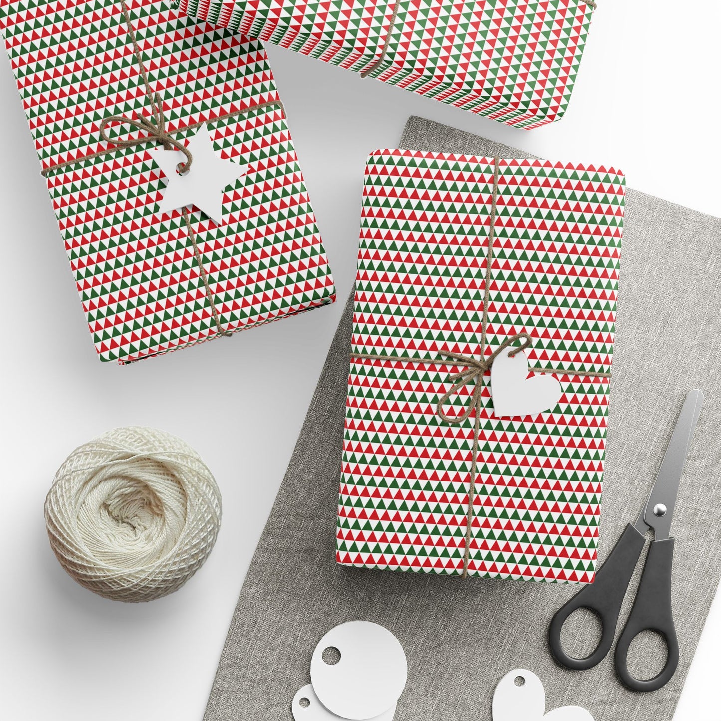 Christmas Tiny Triangle Stripes Wrapping Paper