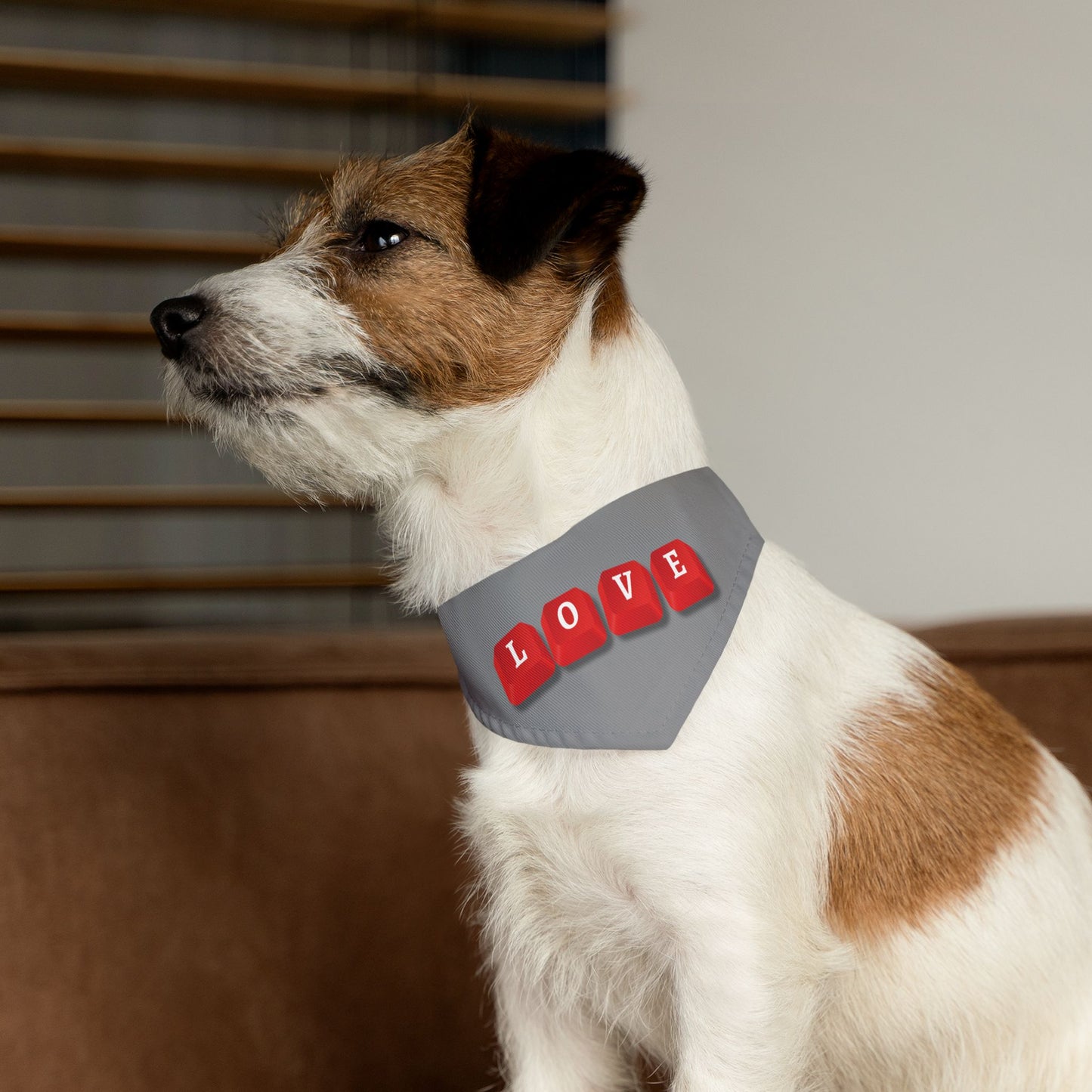 LOVE Key Caps Clip-On Pet Bandana Collar
