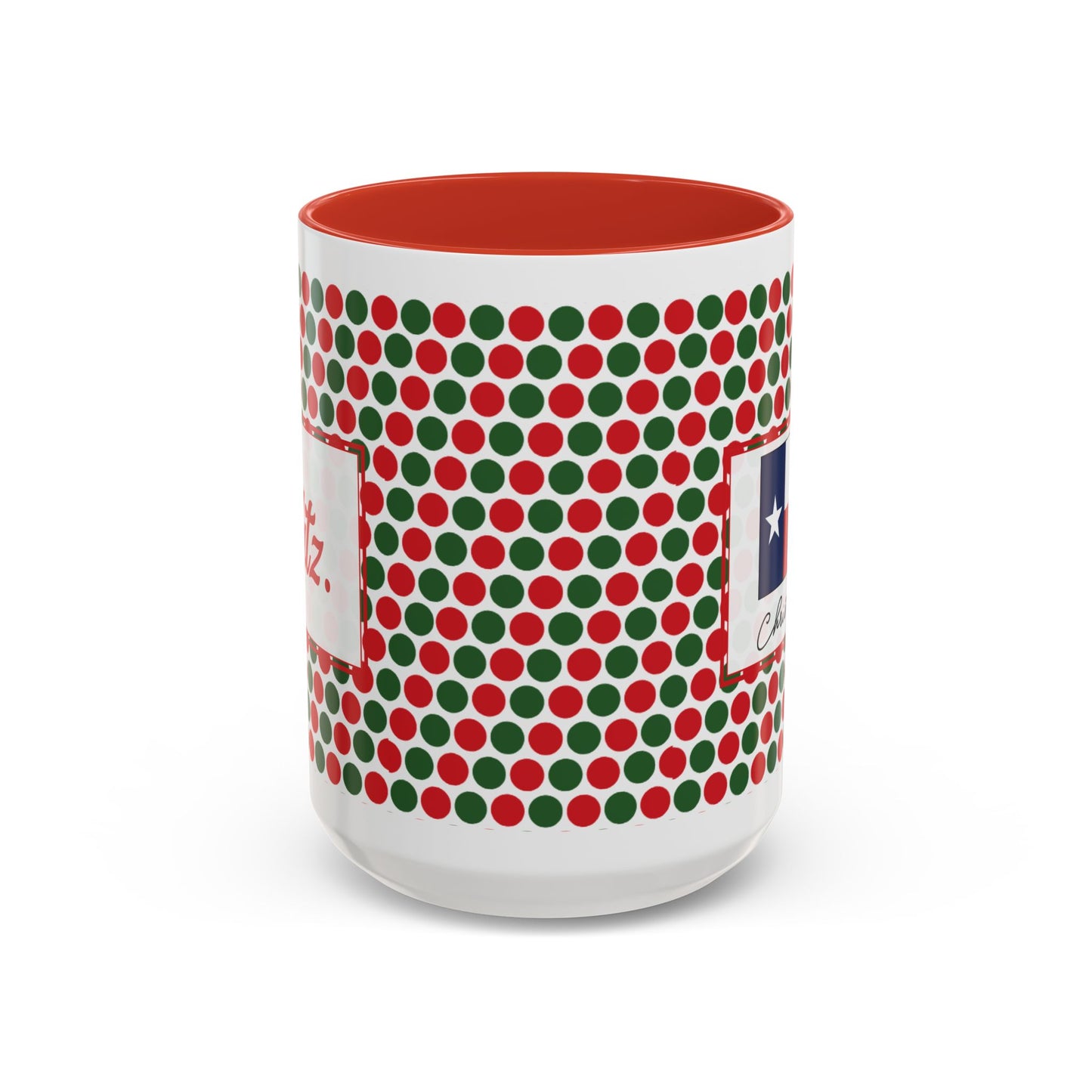 Nog- Christmas Polka Dot Party Personalizable Christmas Ceramic Mug (11oz, 15 oz)