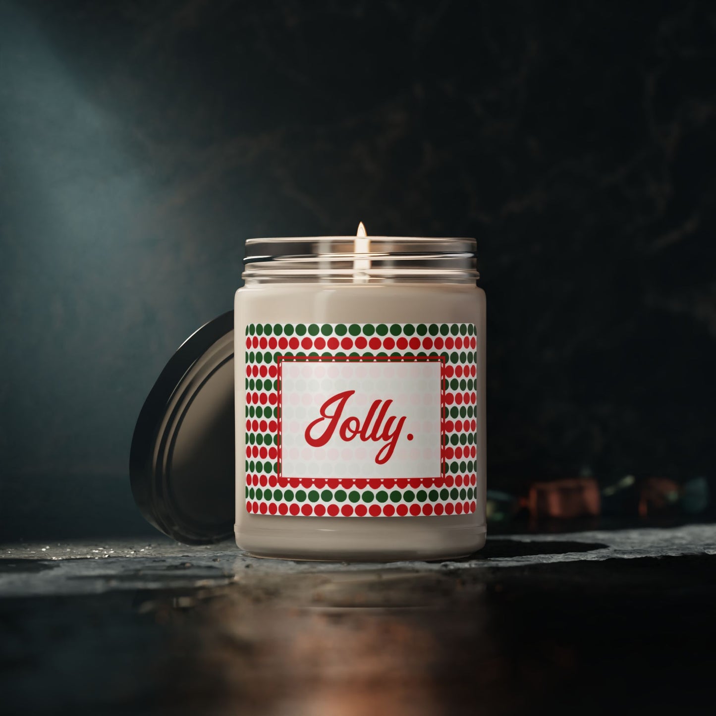 Jolly- Christmas Polka Dots Scented Soy Candle, 9oz