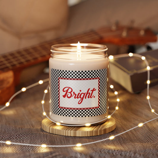 Bright- Black Checkered Scented Soy Candle, 9oz