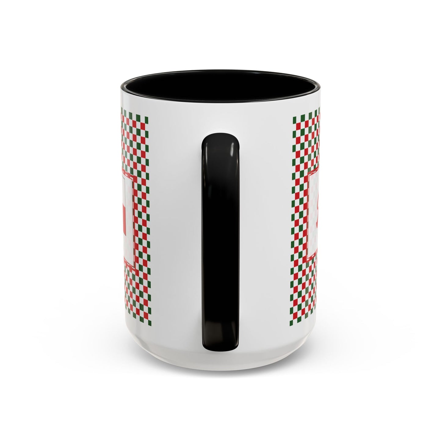 Nog- Christmas Checkered Personalizable Christmas Ceramic Mug (11oz, 15 oz)