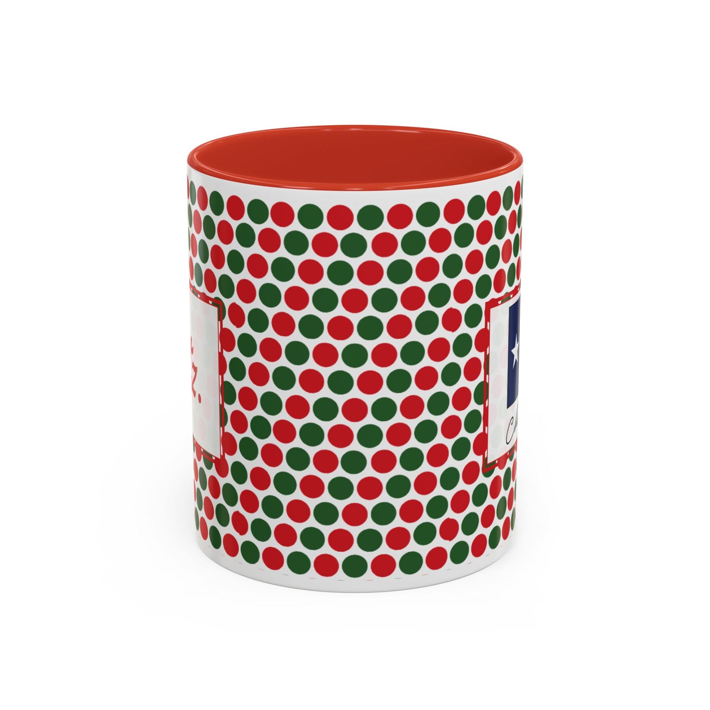 Nog- Christmas Polka Dot Party Personalizable Christmas Ceramic Mug (11oz, 15 oz)