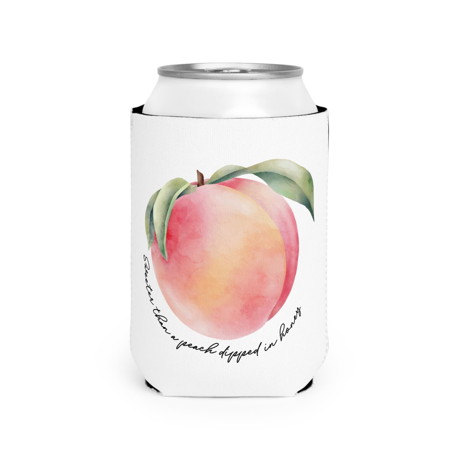 Sweeter Than A Peach In Honey Valentines Texas Flag Personalize Custom Name Can Cooler Sleeve