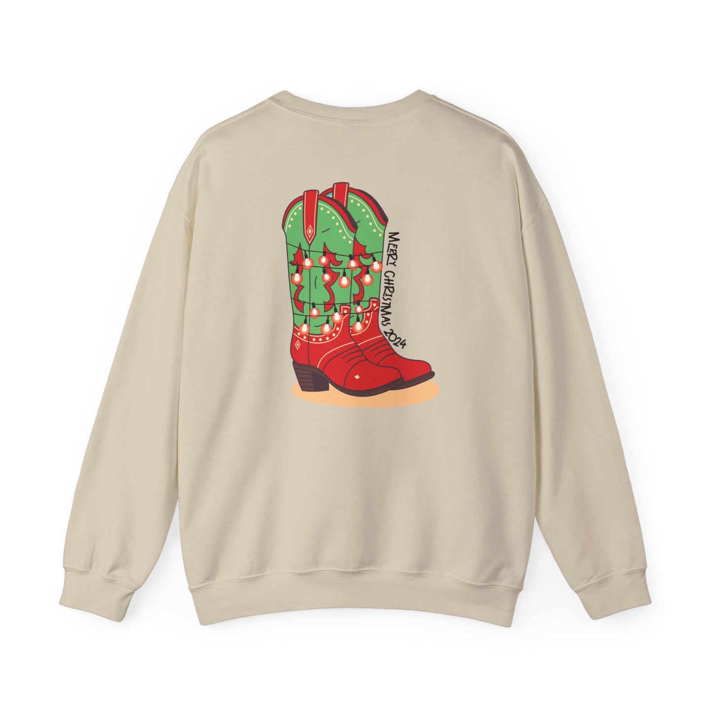 Dasher- Christmas Cowboy Boots Unisex Heavy Blend™ Crewneck Sweatshirt