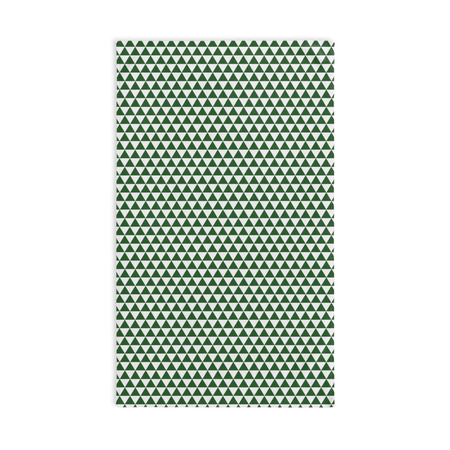 Green Triangle Holiday Hand Towel | Soft Cotton Back, Polyester Front, Festive Home Décor