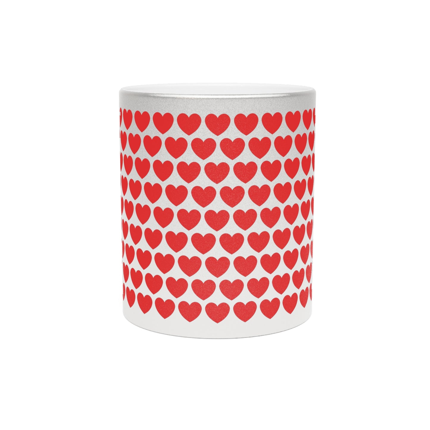 Red Hearts Valentines Metallic Mug (Silver\Gold)