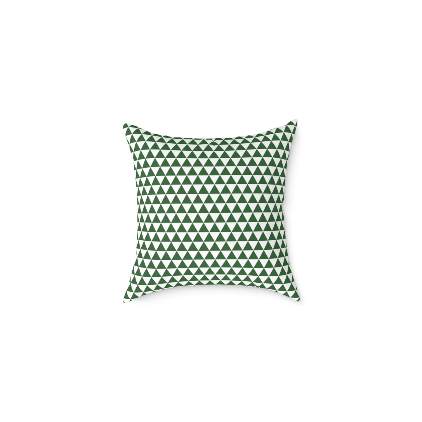 Green Triangle Christmas Decorative Pillow | Double‑Sided Poly Canvas Cushion, Vibrant Holiday Décor, 5 Sizes