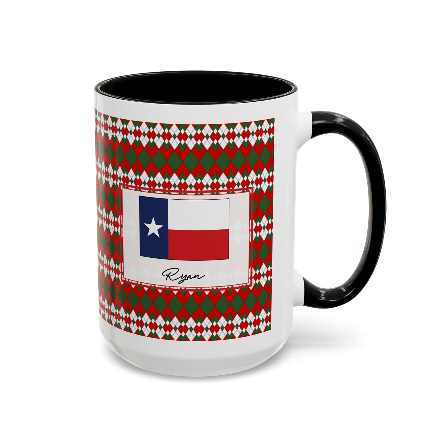 Blitz- Christmas Extra Argyle Personalizable Christmas Ceramic Mug (11oz, 15 oz)