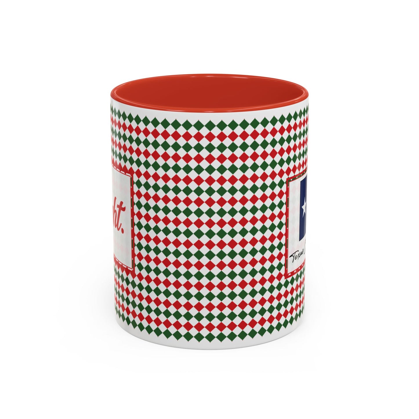 Bright- Christmas Argyle Personalizable Christmas Ceramic Mug (11oz, 15 oz)