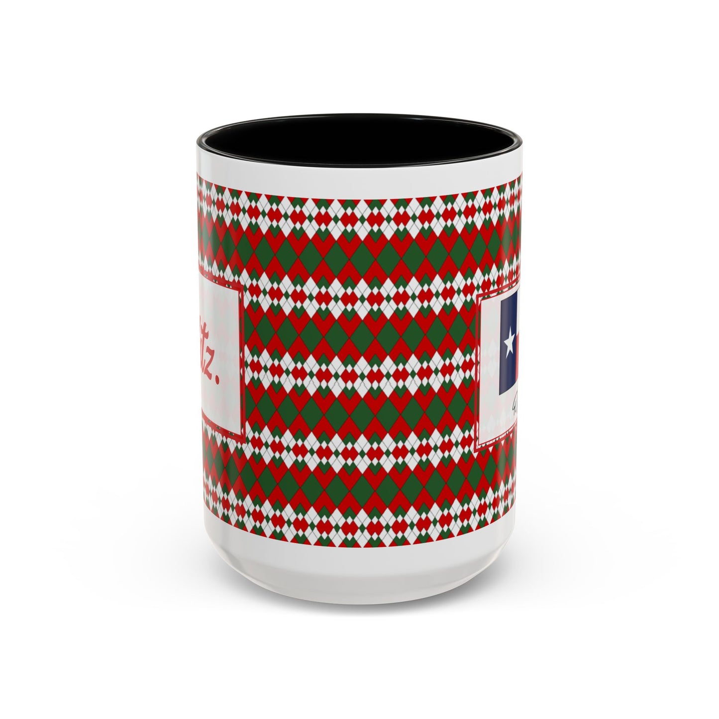 Blitz- Christmas Extra Argyle Personalizable Christmas Ceramic Mug (11oz, 15 oz)