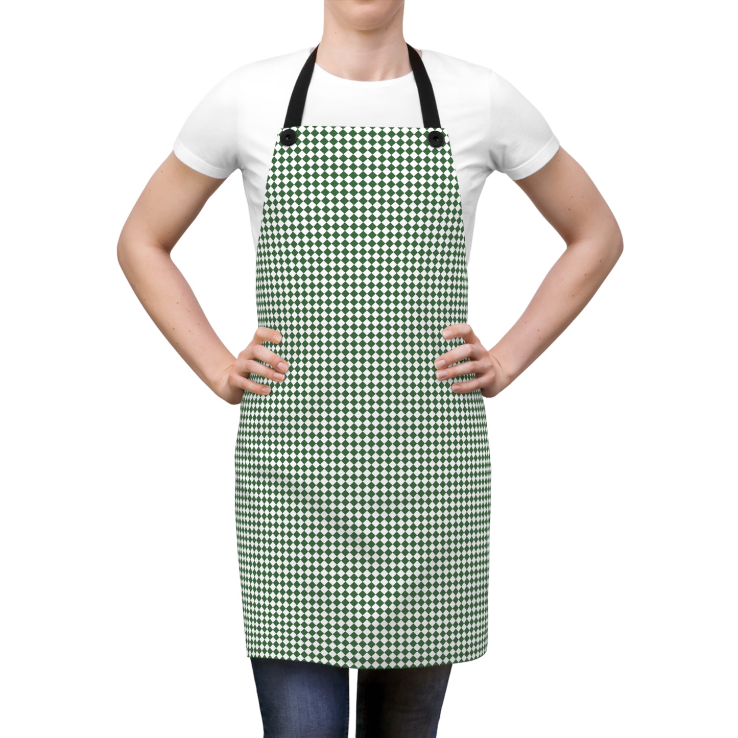 Green Argyle Apron