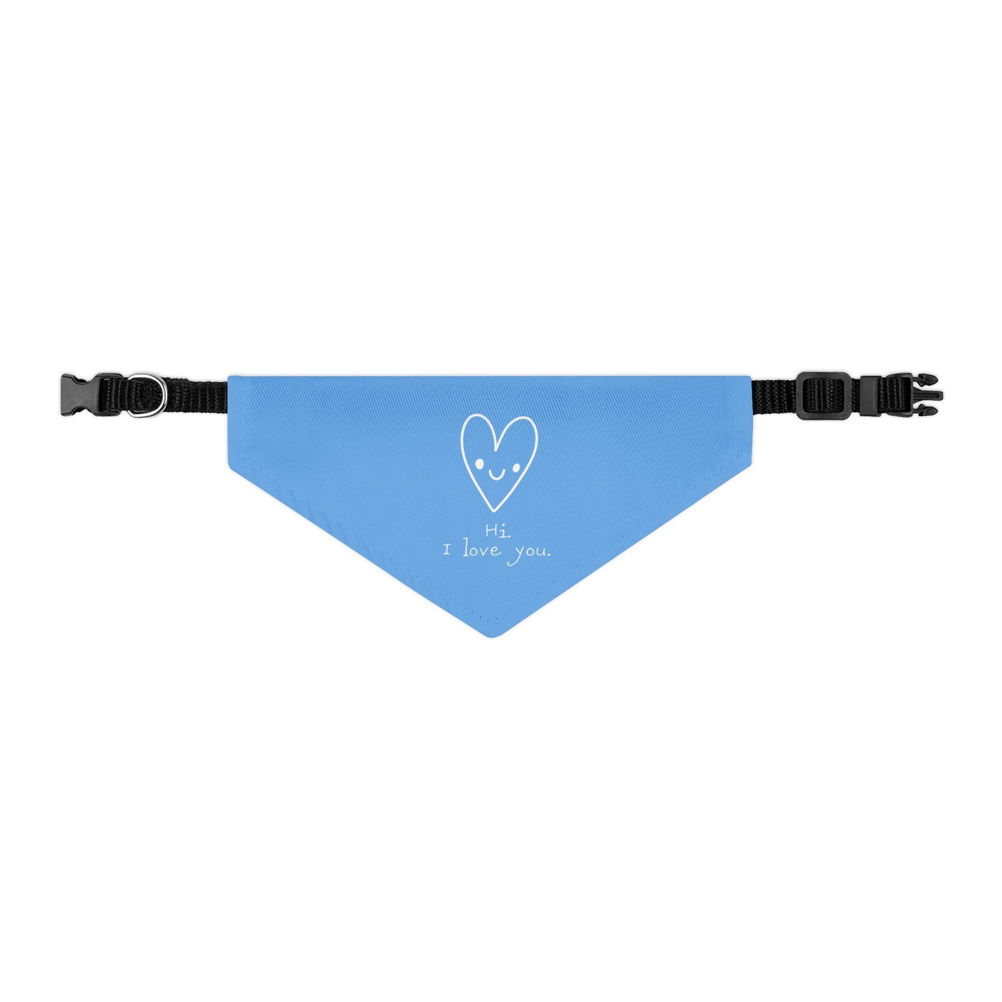 Hi. I Love You. White Clip-On Pet Bandana Collar