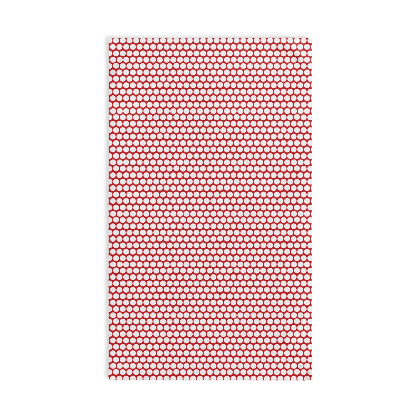 White Polka Dot on Red Hand Towel