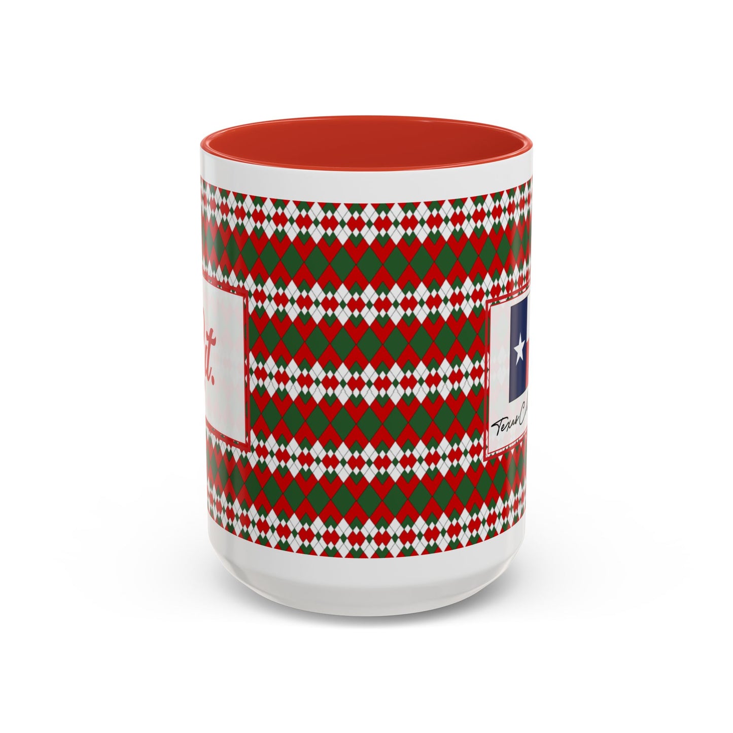 Lit- Christmas Extra Argyle Personalizable Christmas Ceramic Mug (11oz, 15 oz)