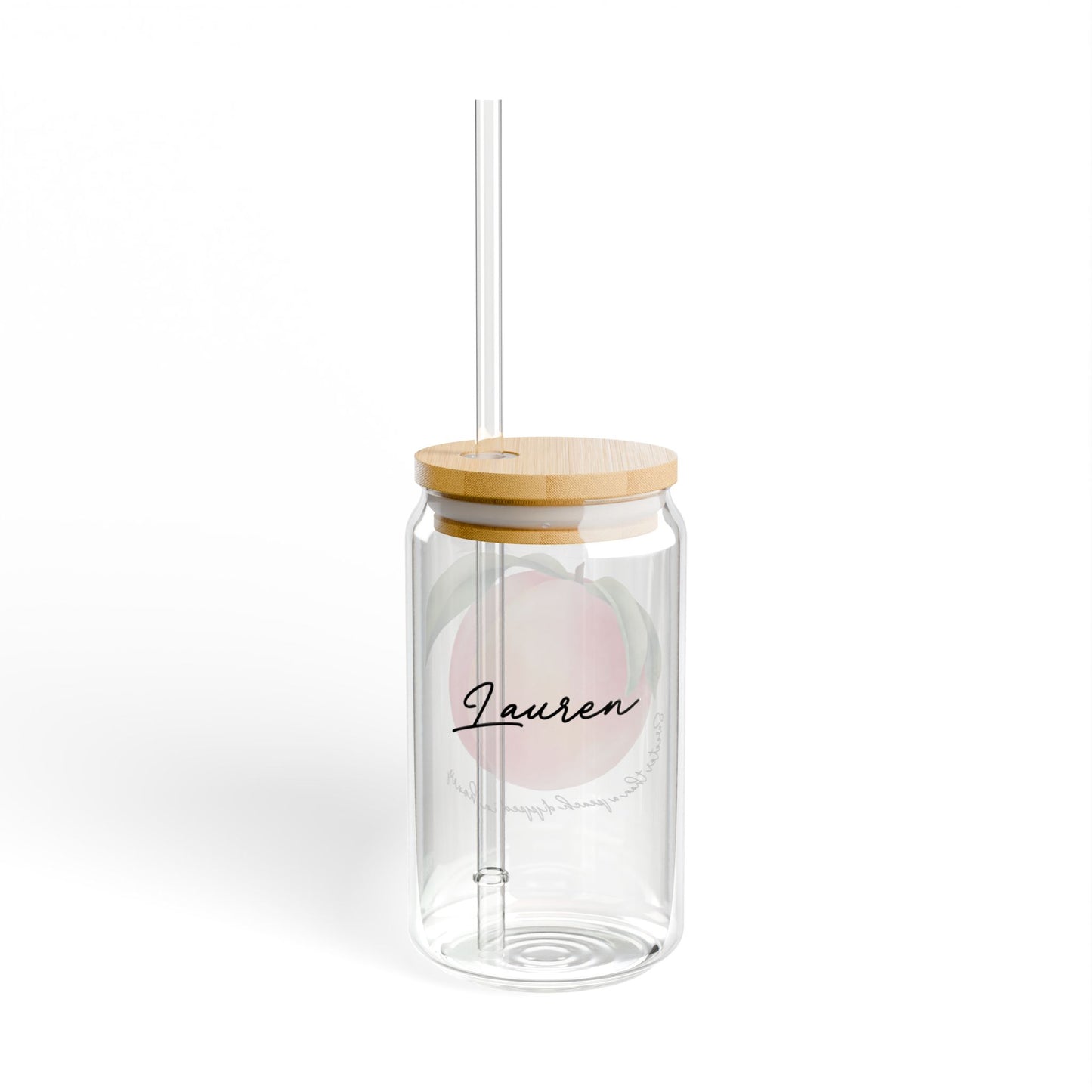 Sweeter Than Peach In Honey Valentines Personalizable Custom Name Sipper Glass, 16oz