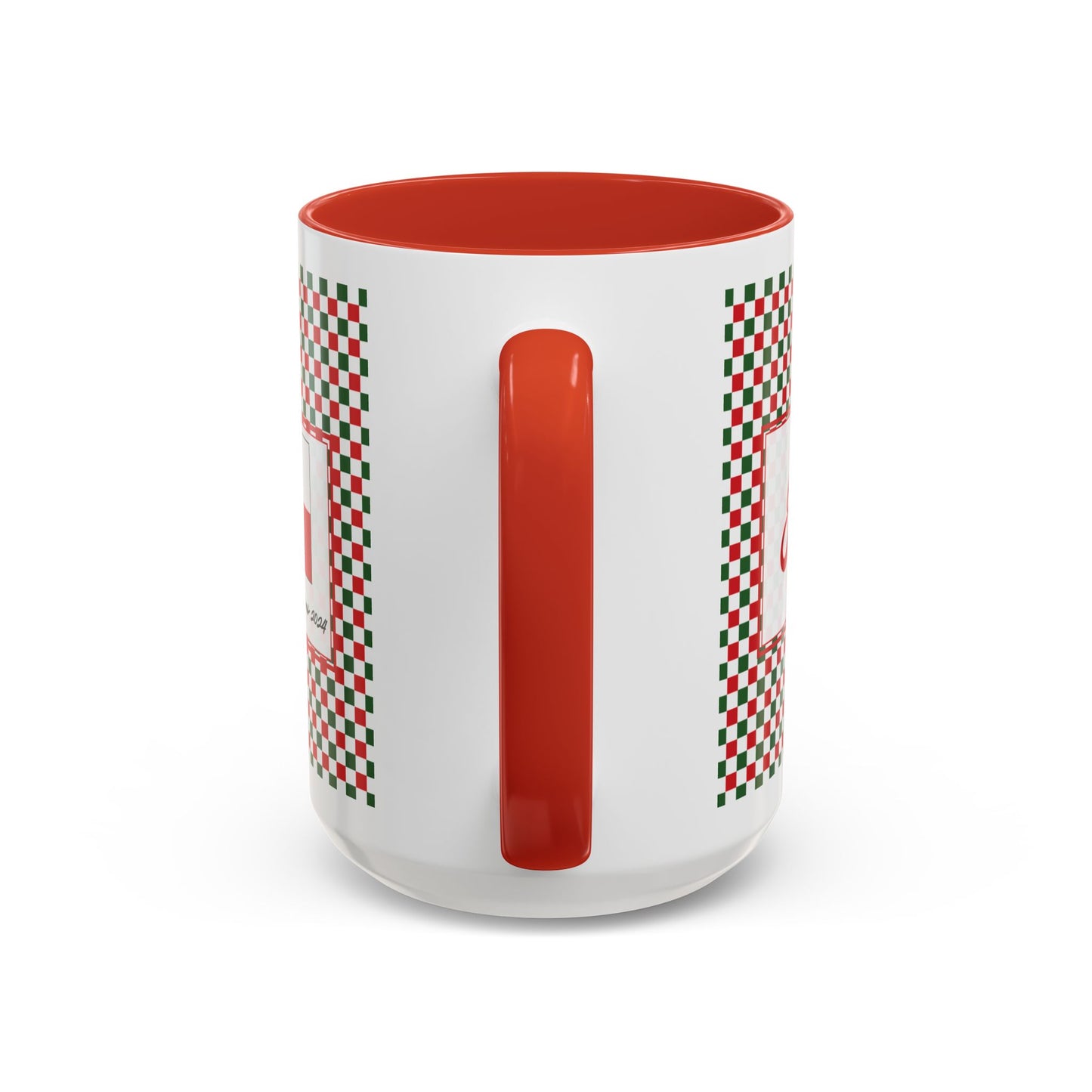 Jolly- Christmas Checkered Personalizable Christmas Ceramic Mug (11oz, 15 oz)