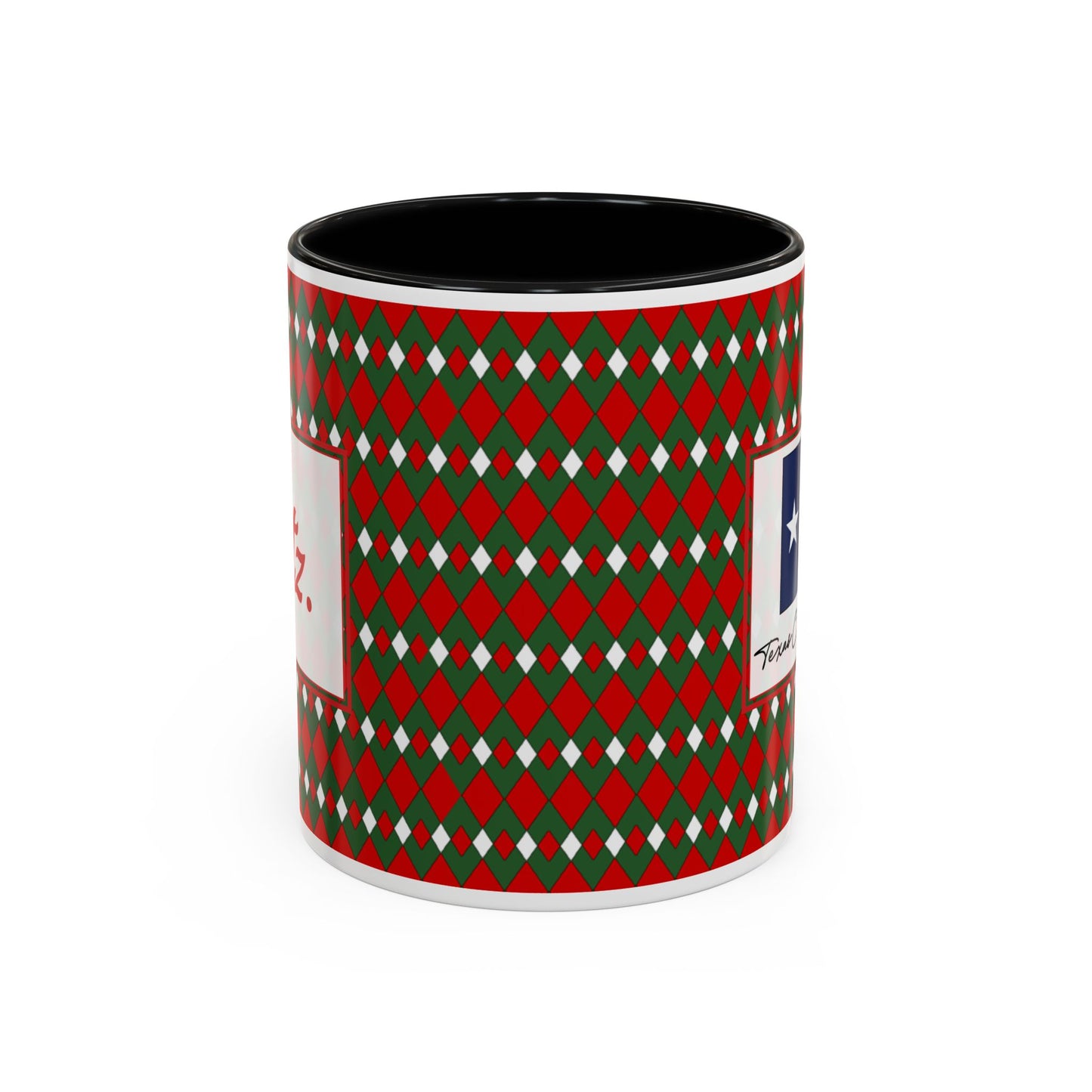 Blitz- Christmas Fancy Argyle Personalizable Christmas Ceramic Mug (11oz, 15 oz)