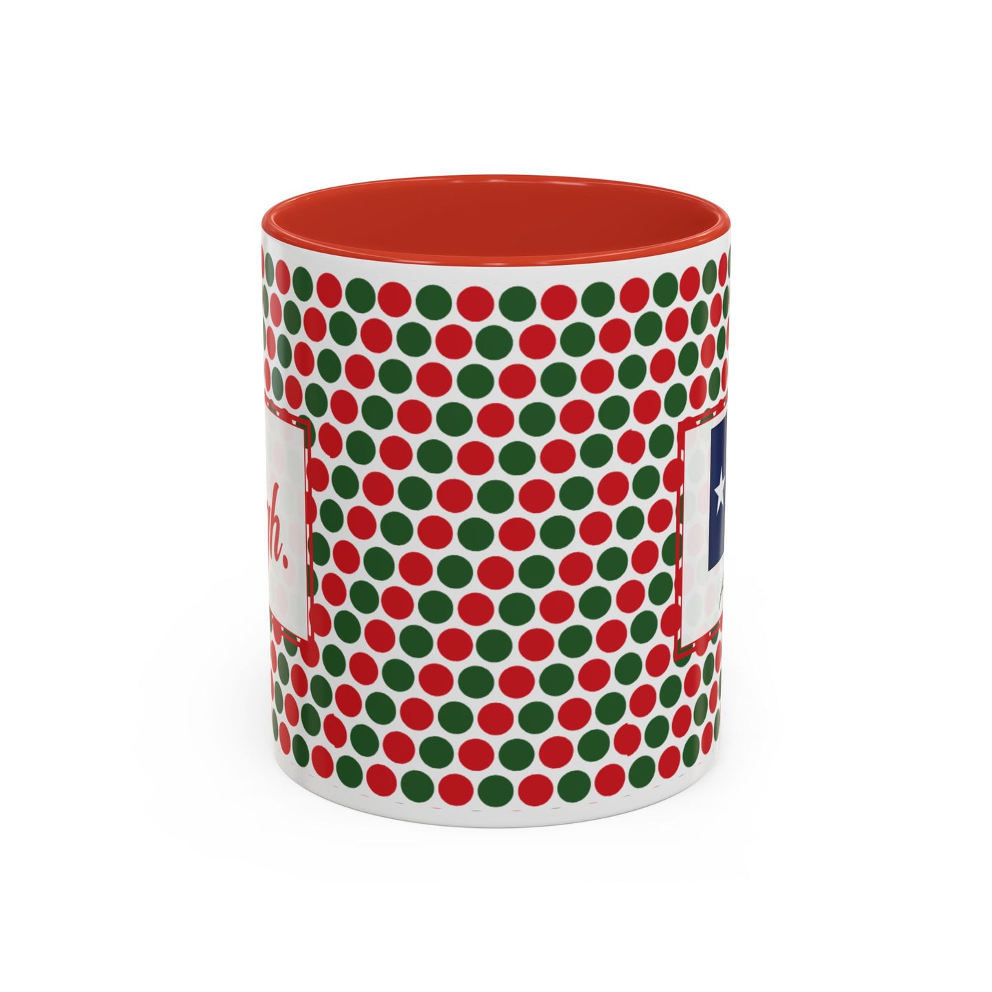 Sleigh- Christmas Polka Dot Party Personalizable Christmas Ceramic Mug (11oz, 15 oz)