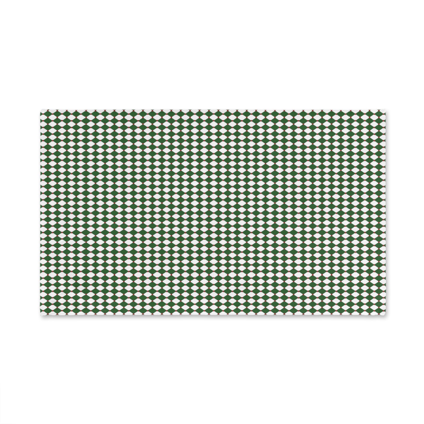 Nutcracker Drummer Green Argyle Christmas Hand Towel | Soft Cotton Back, Printed Polyester Front, Festive Kitchen/Bath Décor