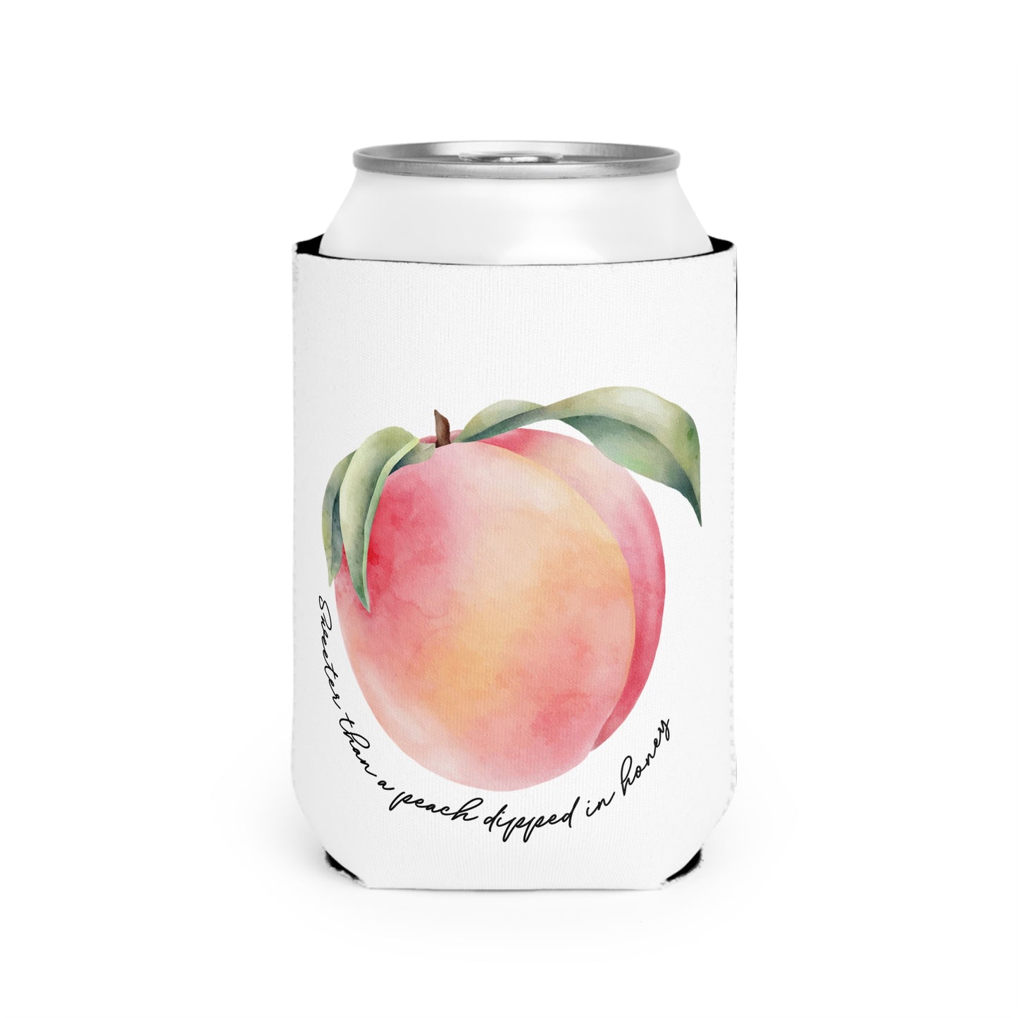 Sweeter Than A Peach In Honey Valentines Personalize Custom Name Can Cooler Sleeve
