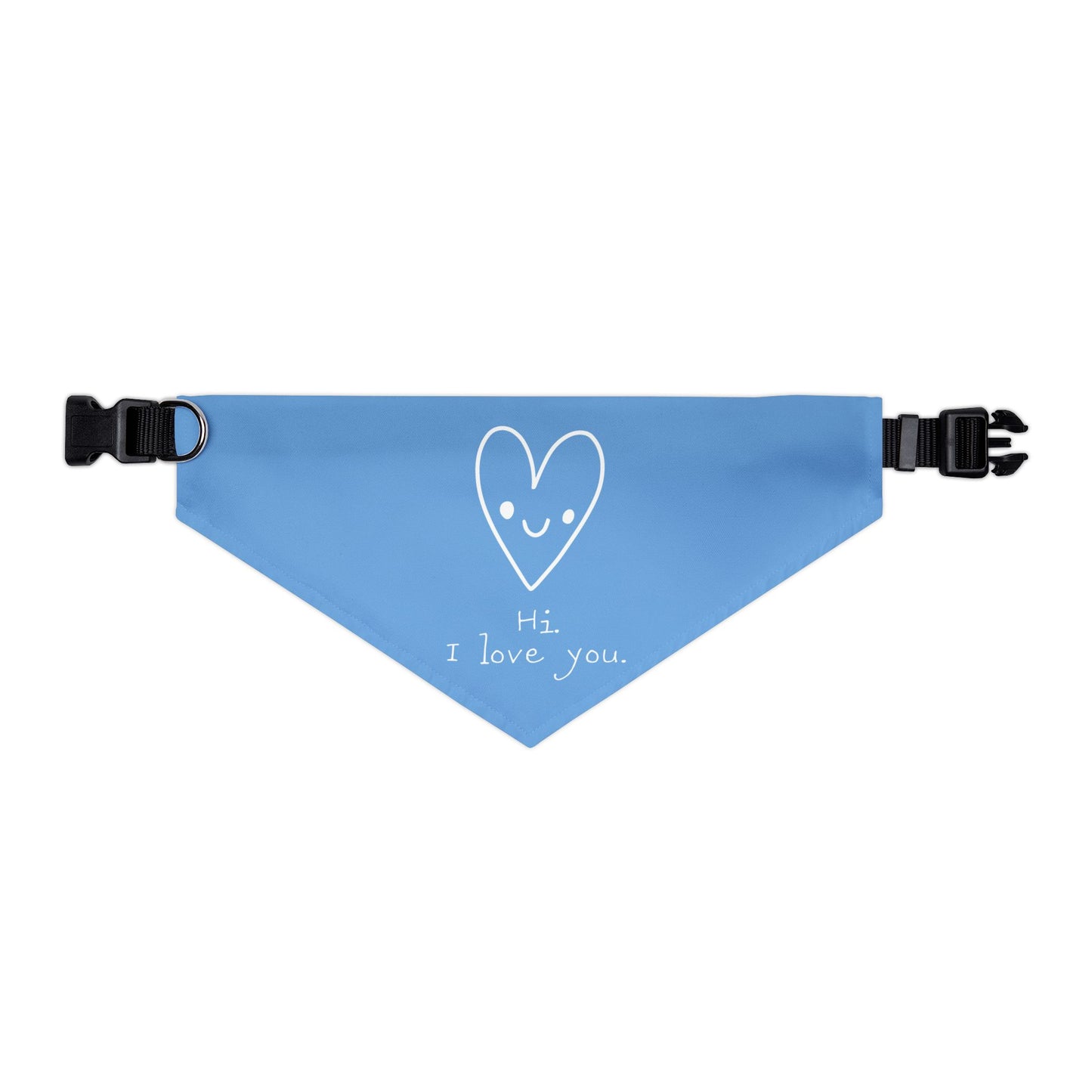Hi. I Love You. White Clip-On Pet Bandana Collar