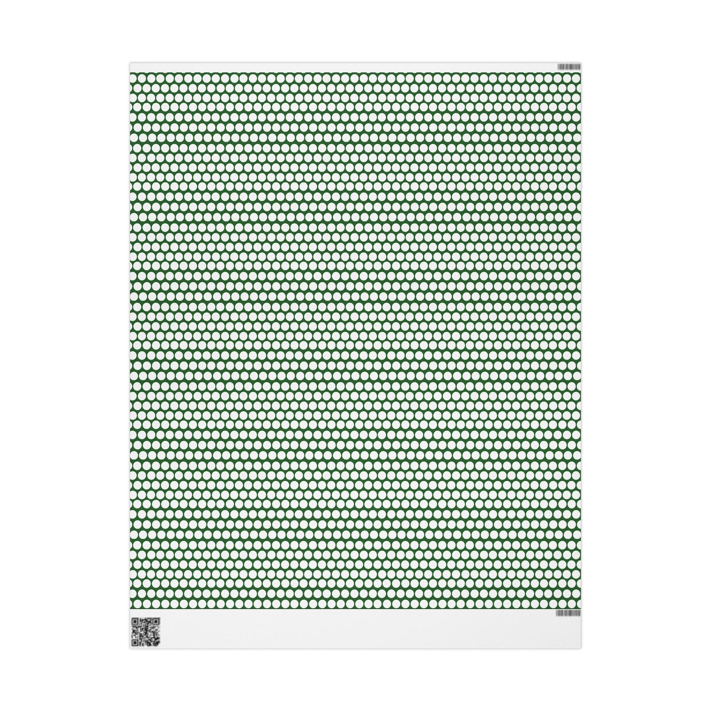 White Polka Dot on Green Wrapping Paper