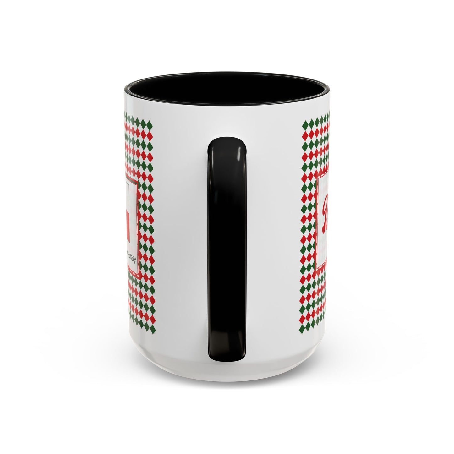 Bright- Christmas Argyle Personalizable Christmas Ceramic Mug (11oz, 15 oz)