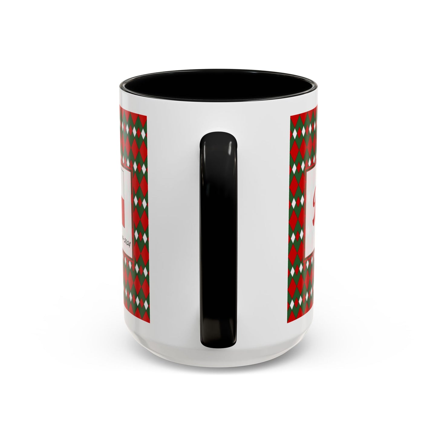 Blitz- Christmas Fancy Argyle Personalizable Christmas Ceramic Mug (11oz, 15 oz)